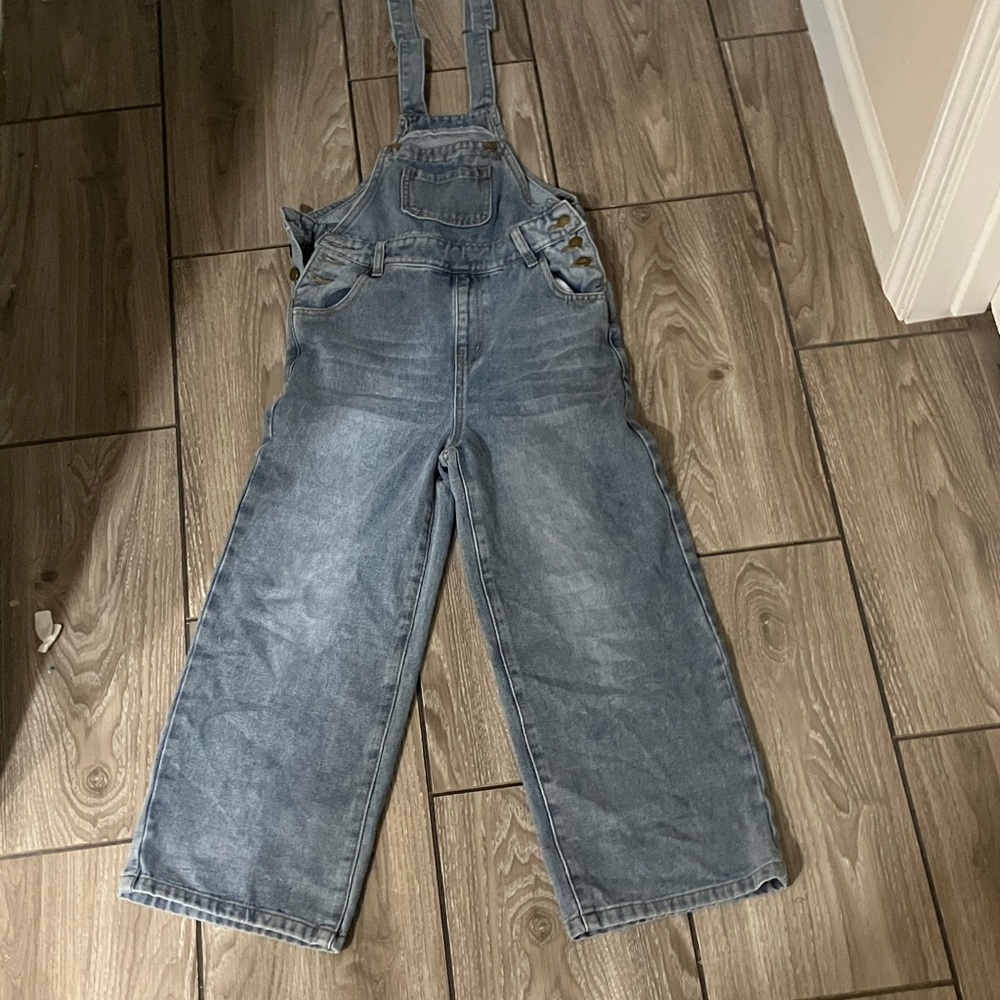 SHEIN Kids Blue Denim Overalls